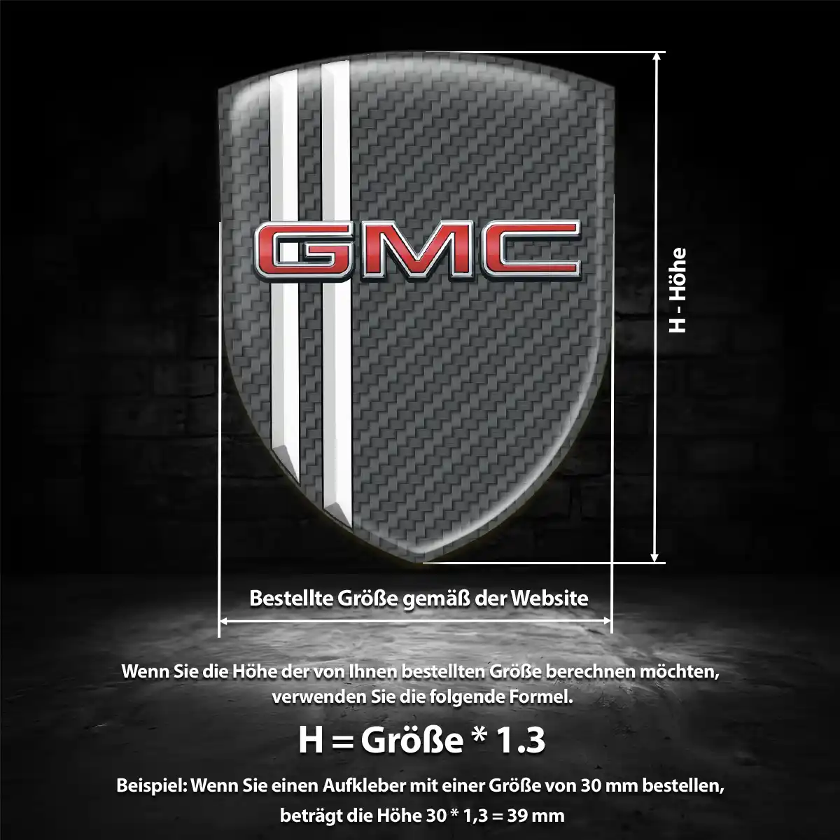 GMC Silikon Aufkleber Wappen Stilvolles Design