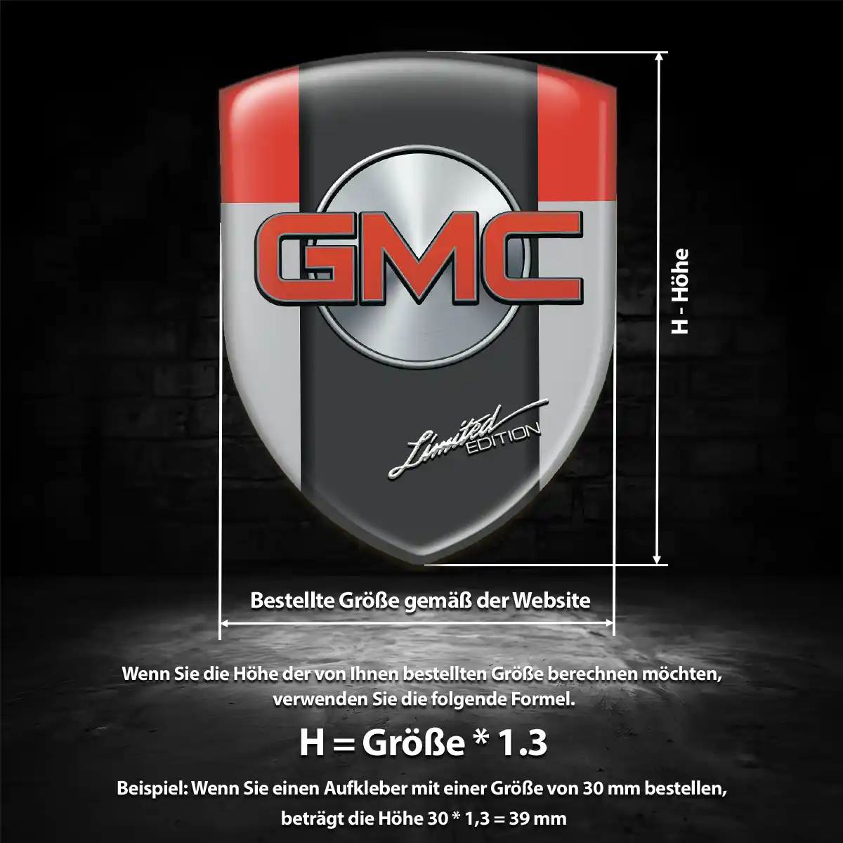 GMC Wappen Aufkleber Auto Hochwertiges Harz