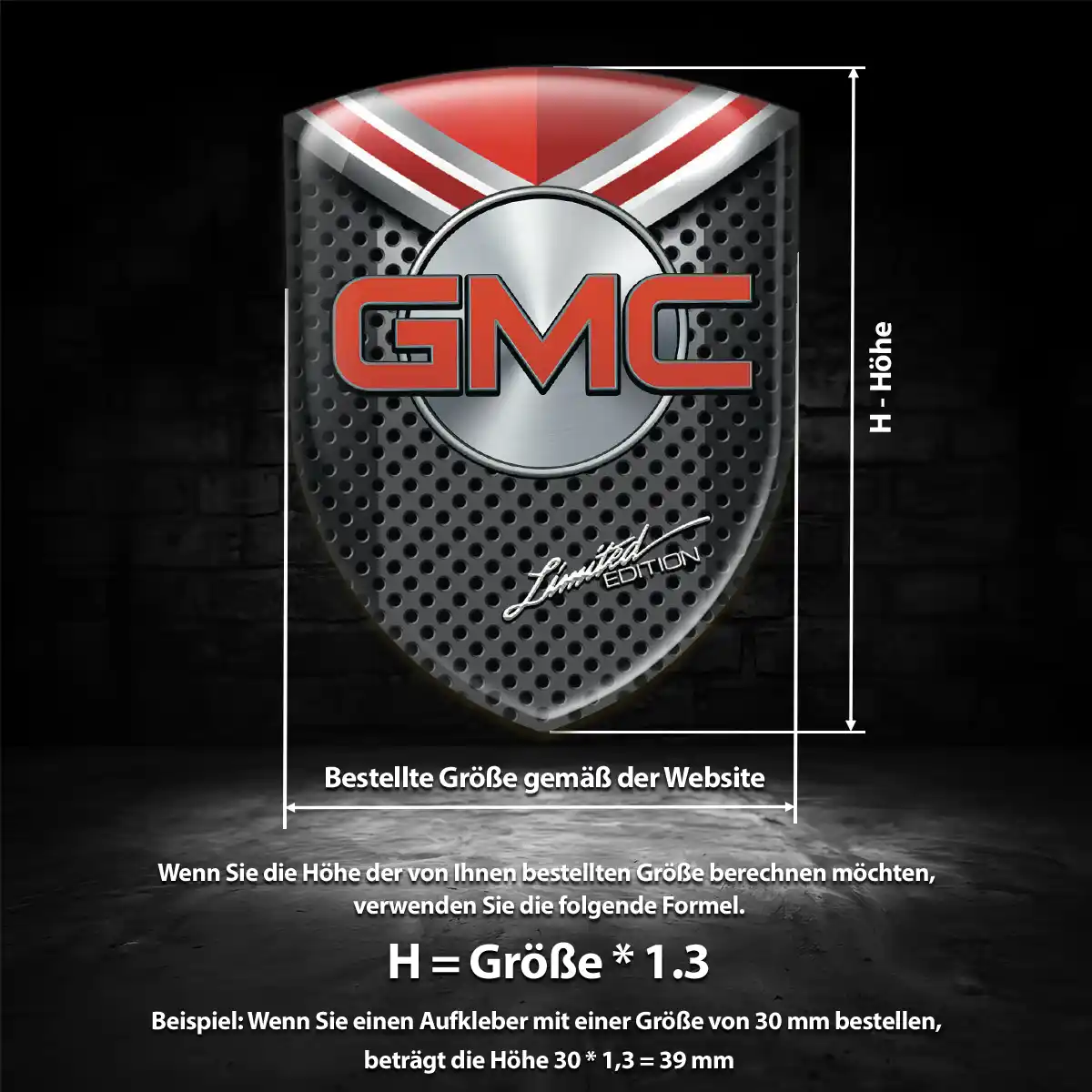GMC Wappen Aufkleber Emblem Auto Markenedition