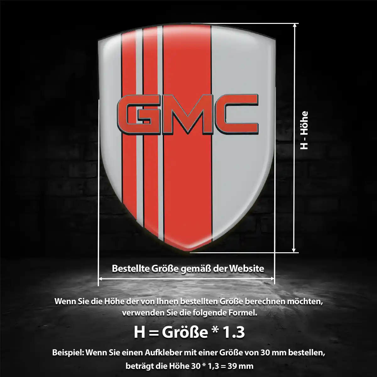 GMC Wappen Aufkleber Emblem Edles Design