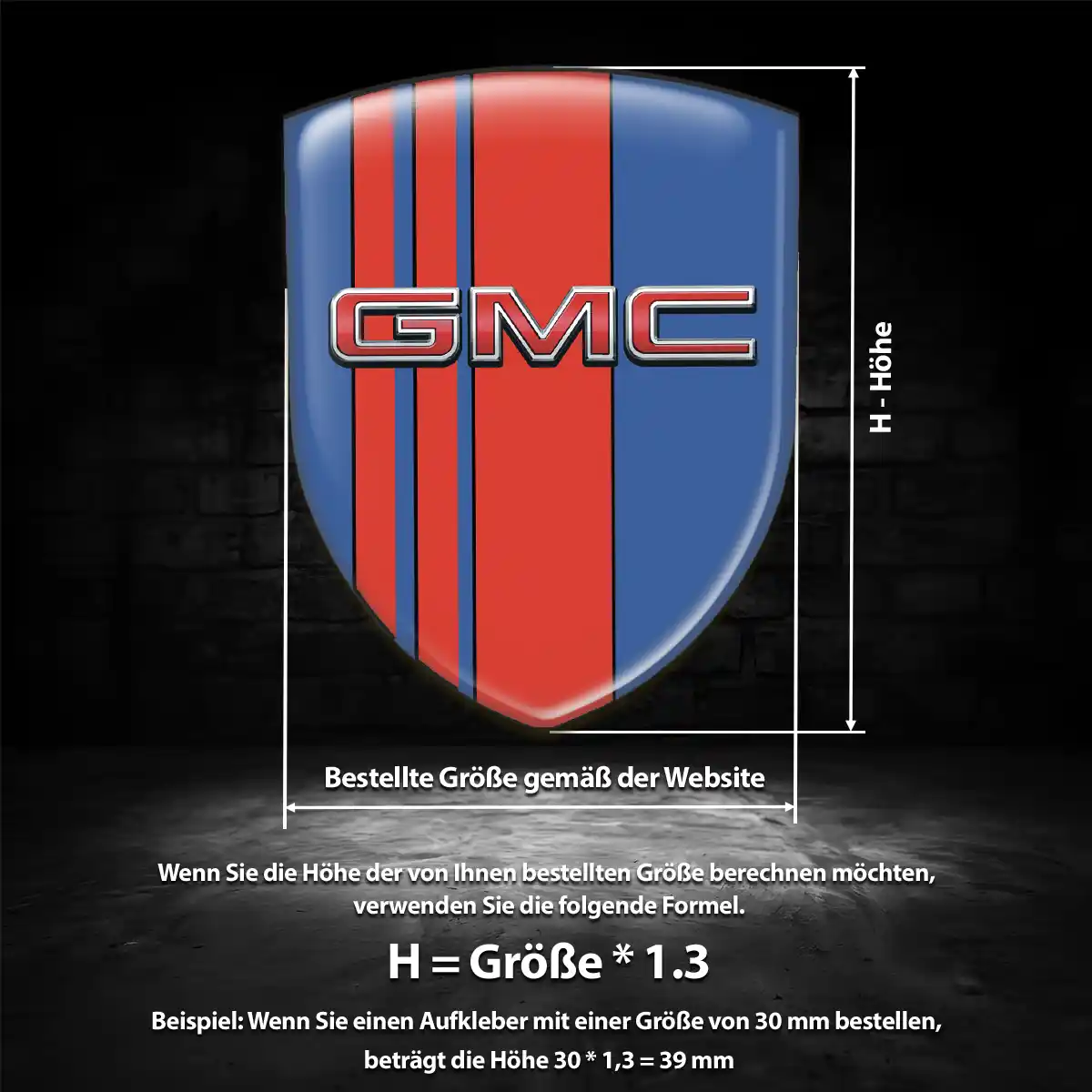 GMC Wappen Aufkleber Emblem Exterieurdesign