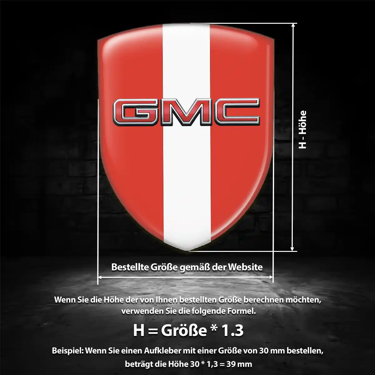 GMC Wappen Aufkleber Emblem Hohe Qualität