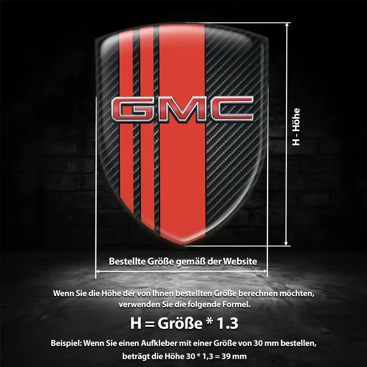 GMC Wappen Aufkleber Emblem Interieurdesign