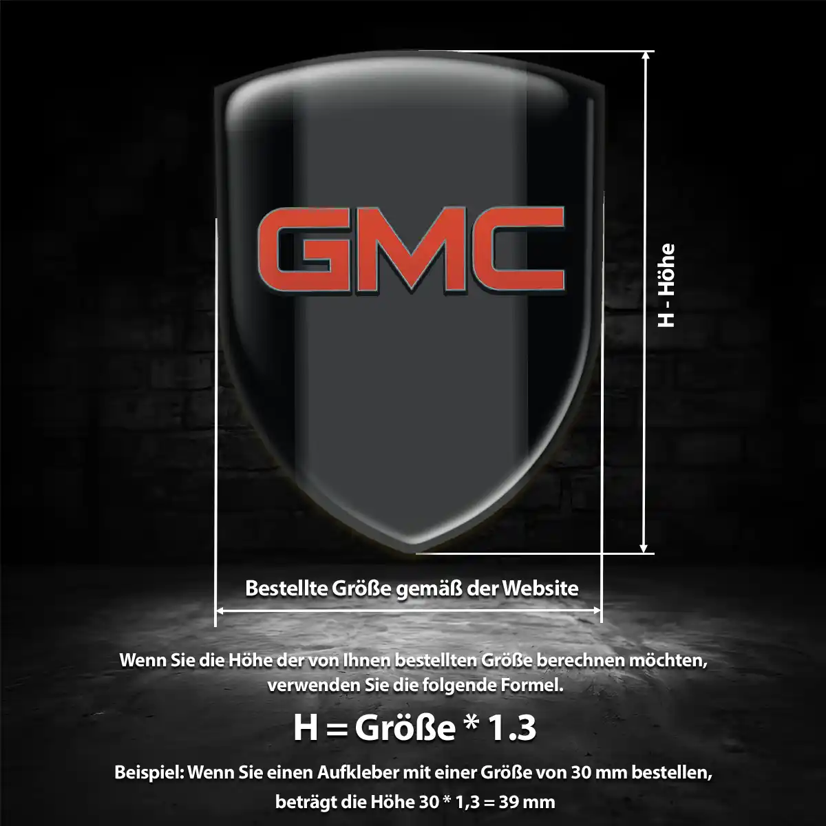GMC Wappen Aufkleber Emblem Luxus-Edition