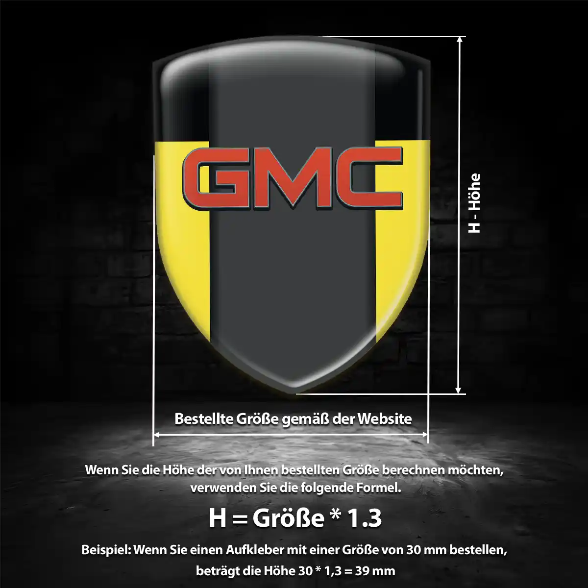GMC Wappen Aufkleber Emblem Premium-Edition