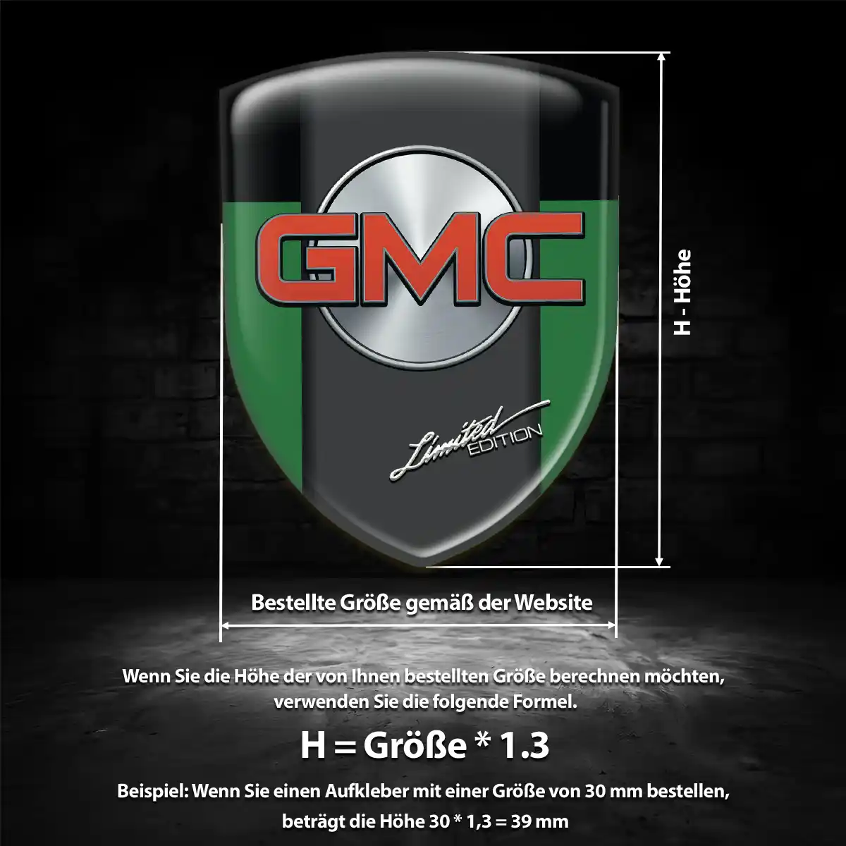 GMC Wappen Aufkleber Emblem Premiumqualität