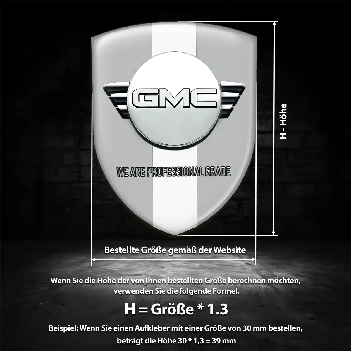 GMC Wappen Aufkleber Emblem Tuningfahrzeug
