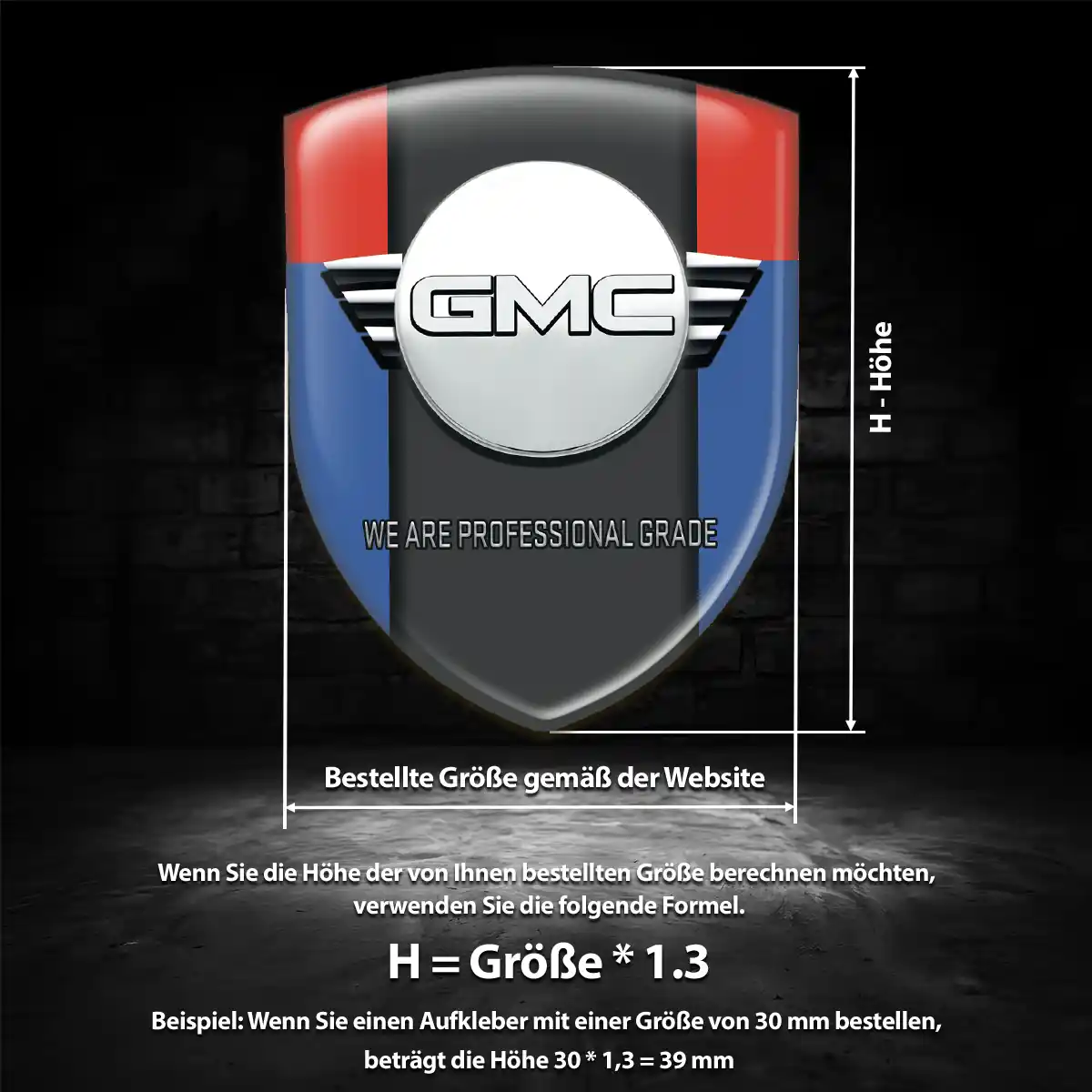 GMC Wappen Aufkleber Interieurdesign