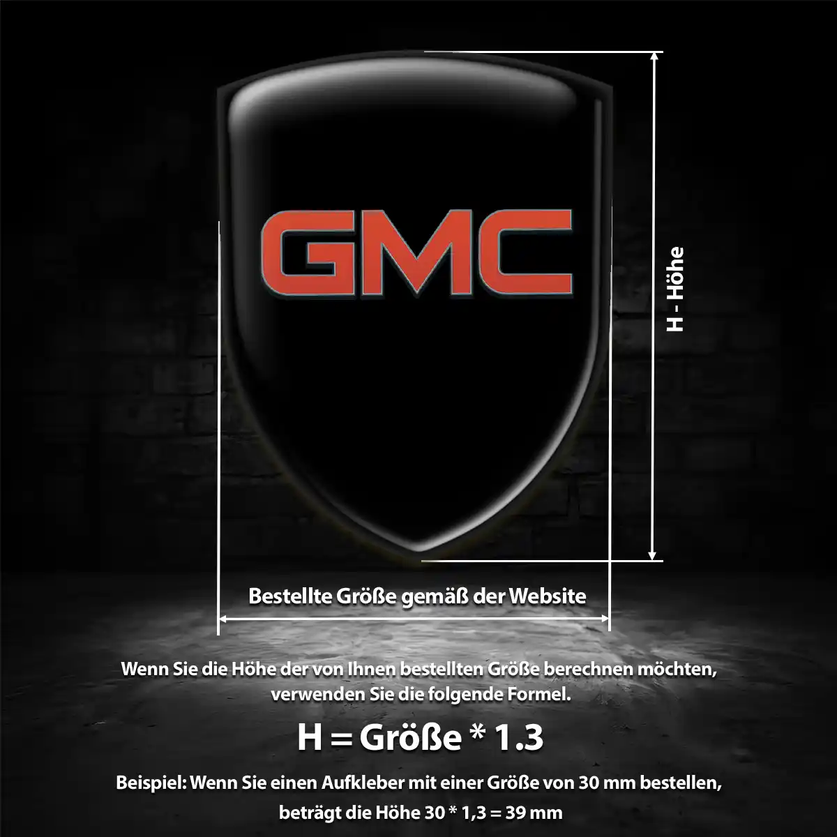 GMC Wappen Emblem Aufkleber Auto Hochwertiges Harz
