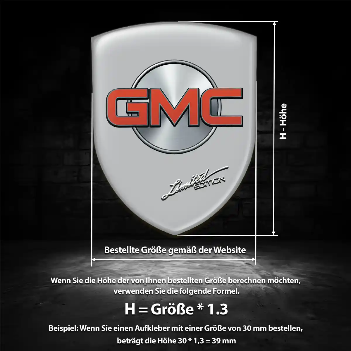 GMC Wappen Emblem Aufkleber Auto Limitierte Auflage