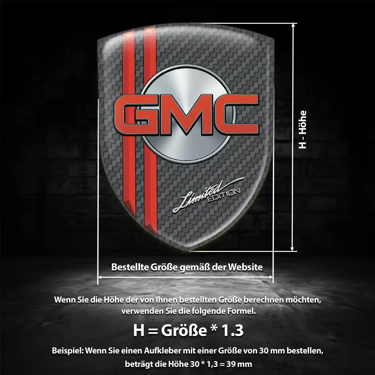 GMC Wappen Emblem Aufkleber Auto Luxus-Edition