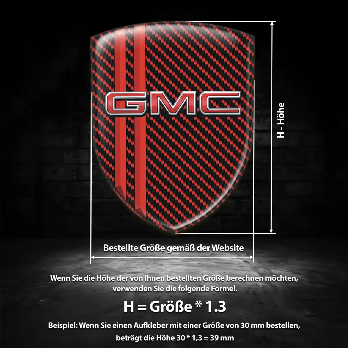 GMC Wappen Emblem Aufkleber Auto Premium-Edition