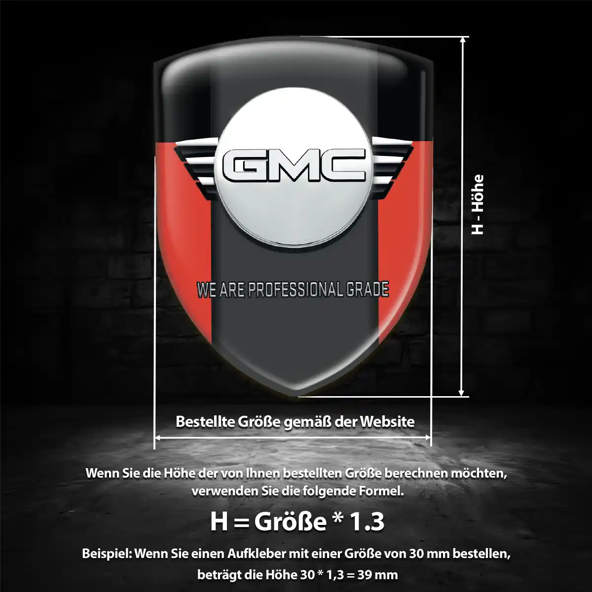GMC Wappen Emblem Aufkleber Elegantes Design