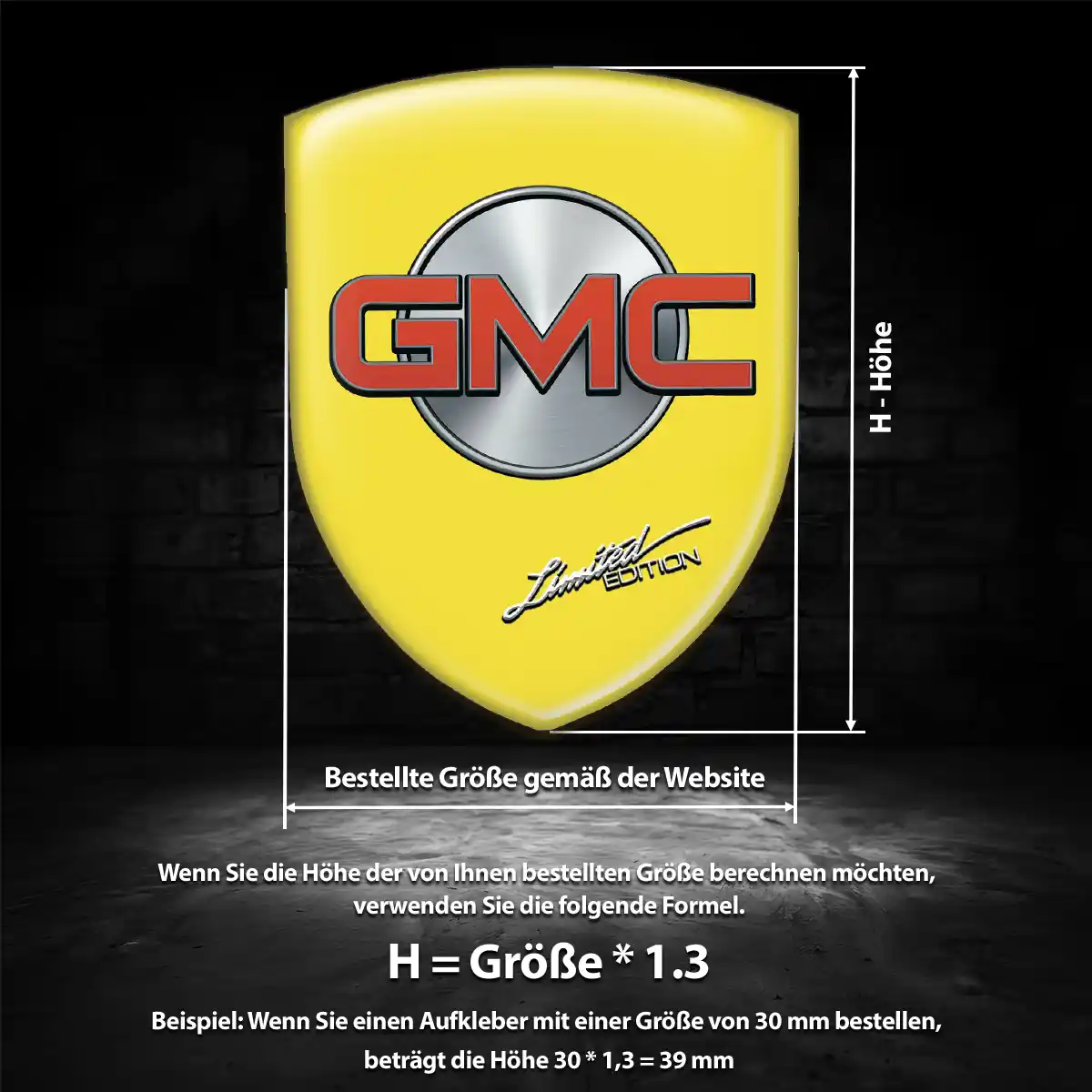 GMC Wappen Emblem Aufkleber Exterieurdesign