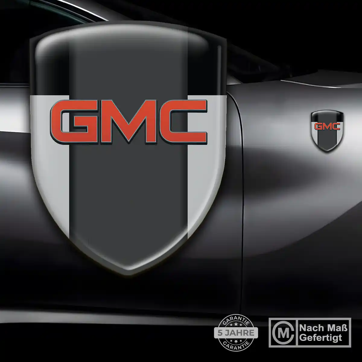 GMC Wappen Emblem Aufkleber Hochwertiges Harz