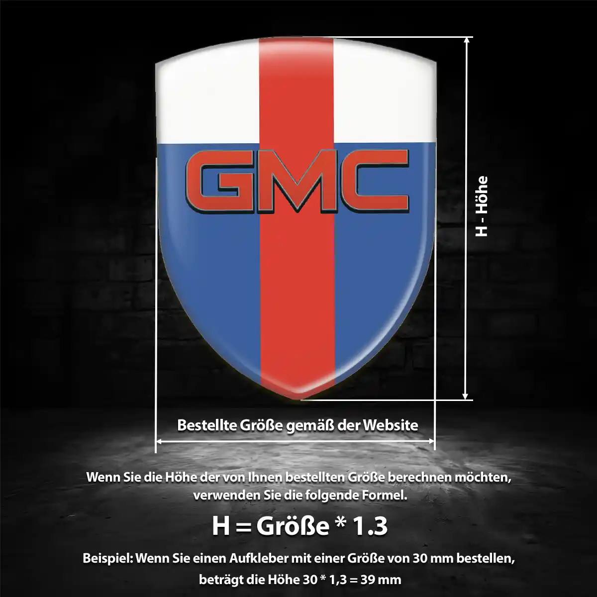 GMC Wappen Emblem Aufkleber Hohe Qualität