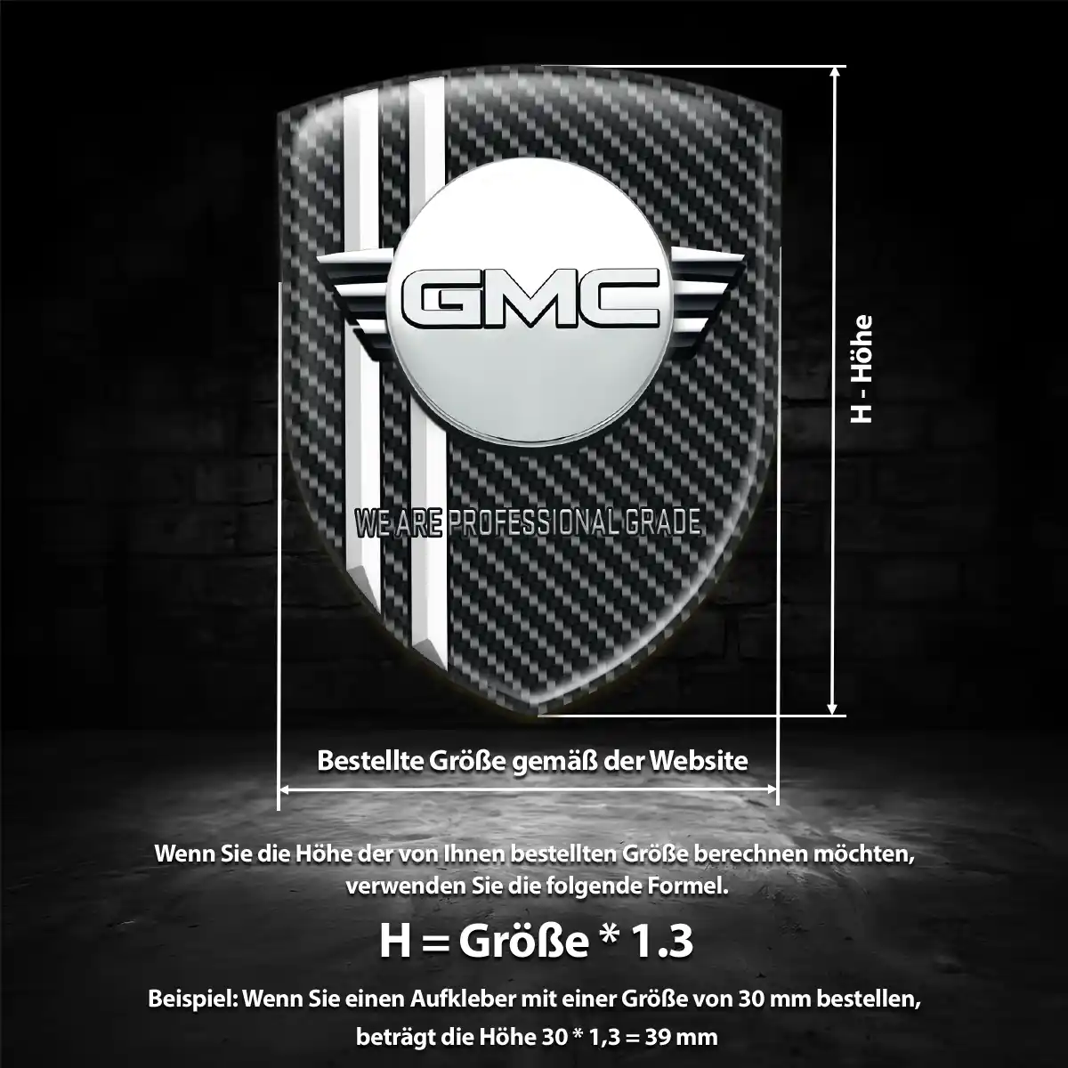 GMC Wappen Emblem Aufkleber Luxus-Edition