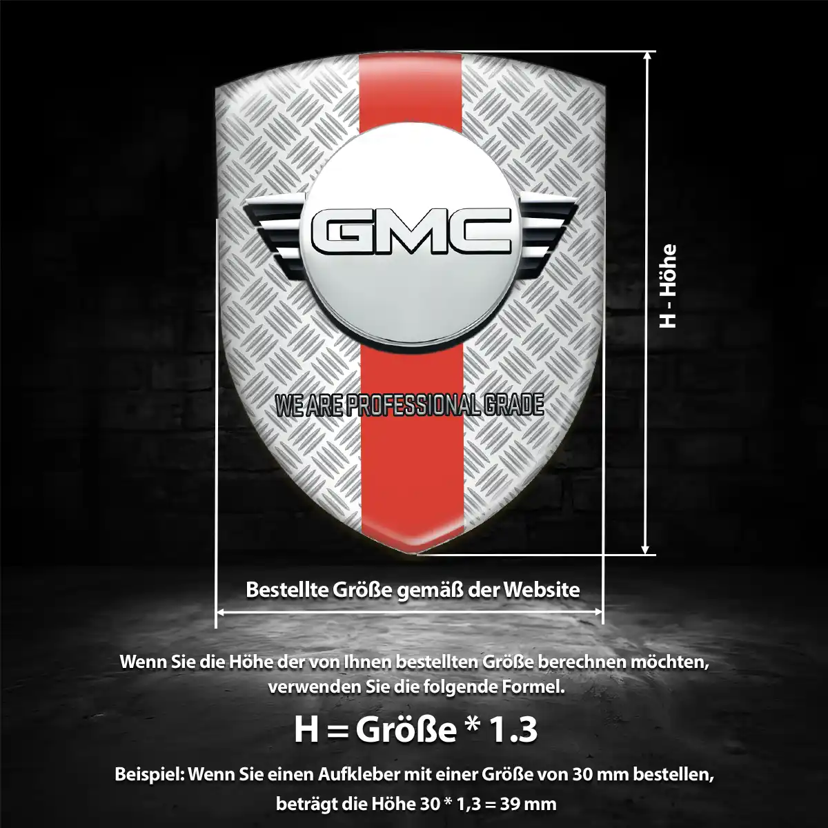 GMC Wappen Emblem Aufkleber Premium-Edition
