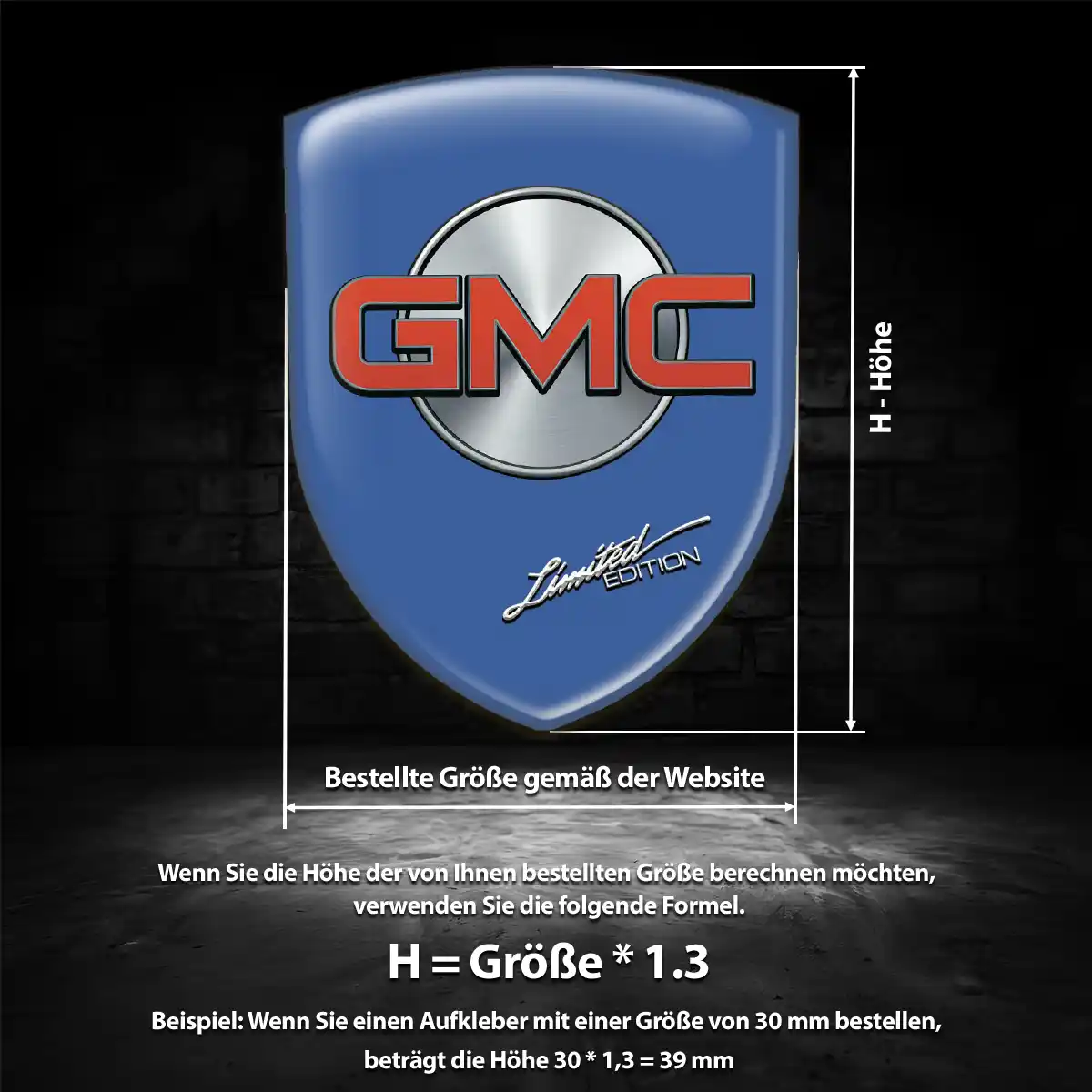 GMC Wappen Emblem Aufkleber Tuningfahrzeug