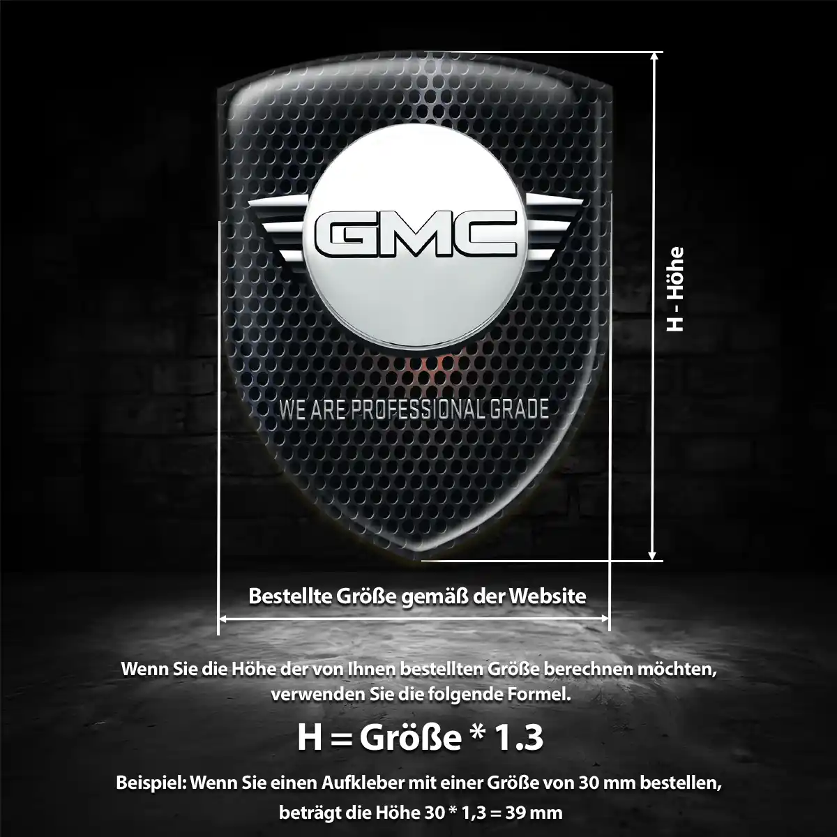 GMC Wappen Emblem Interieurdesign