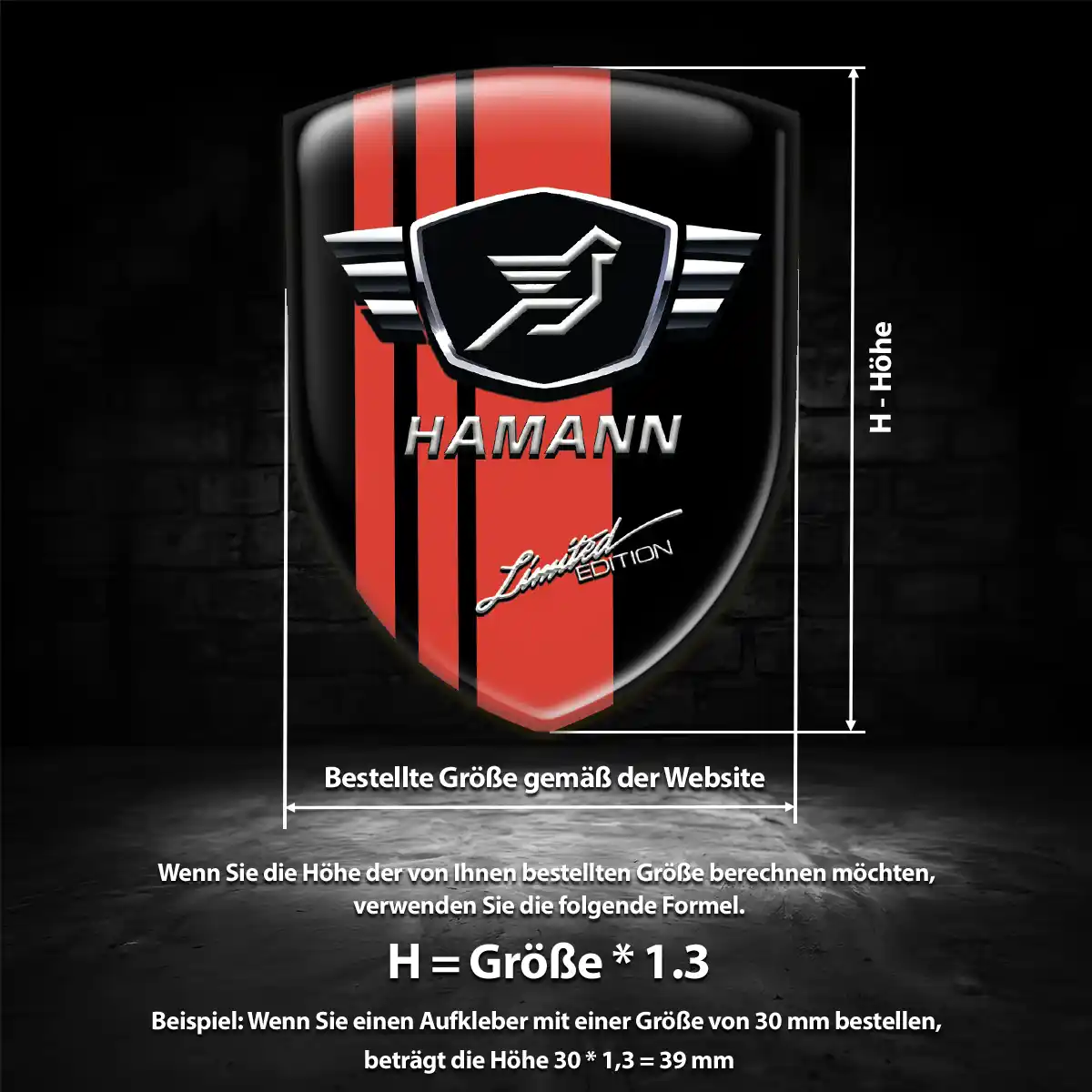 Hamann 3D Gel Aufkleber Auto Erstklassige Qualität