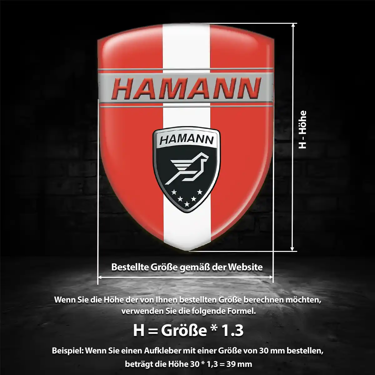 Hamann 3D Gel Aufkleber Auto Hohe Qualität