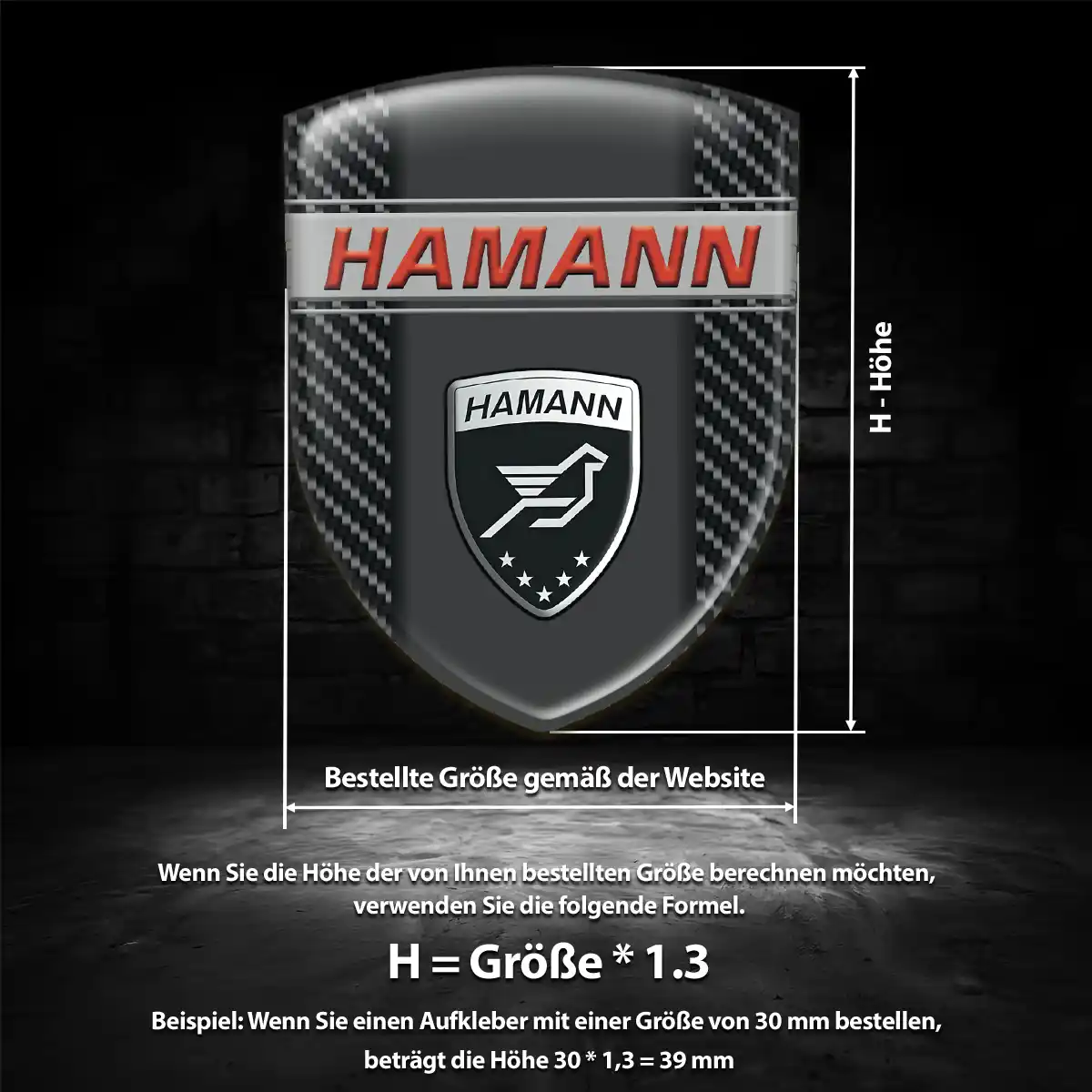 Hamann 3D Gel Aufkleber Auto Limitierte Auflage
