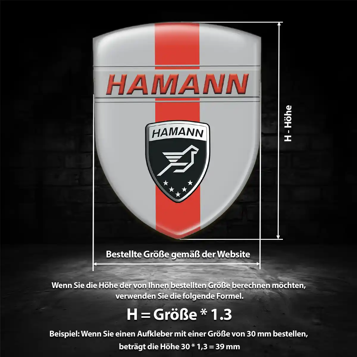 Hamann 3D Gel Aufkleber Auto Premiumqualität