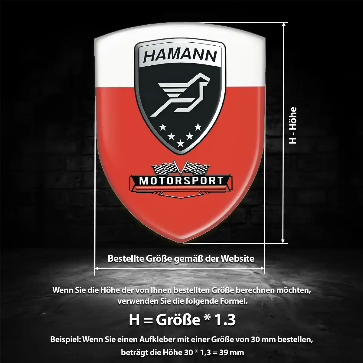 Hamann 3D Gel Aufkleber Edles Design