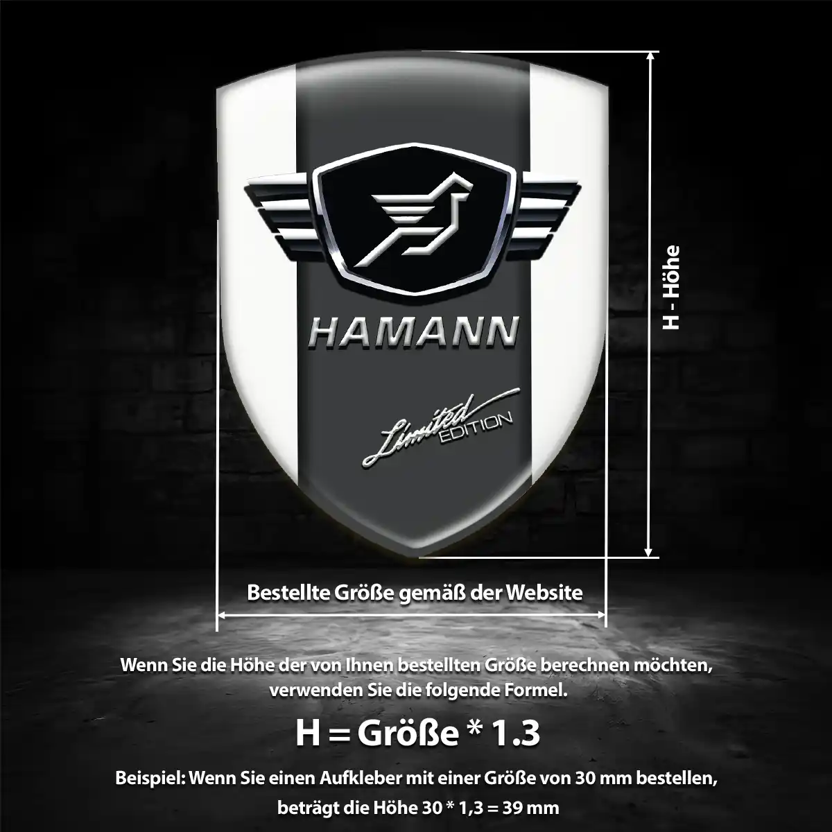 Hamann 3D Gel Aufkleber Elegantes Design