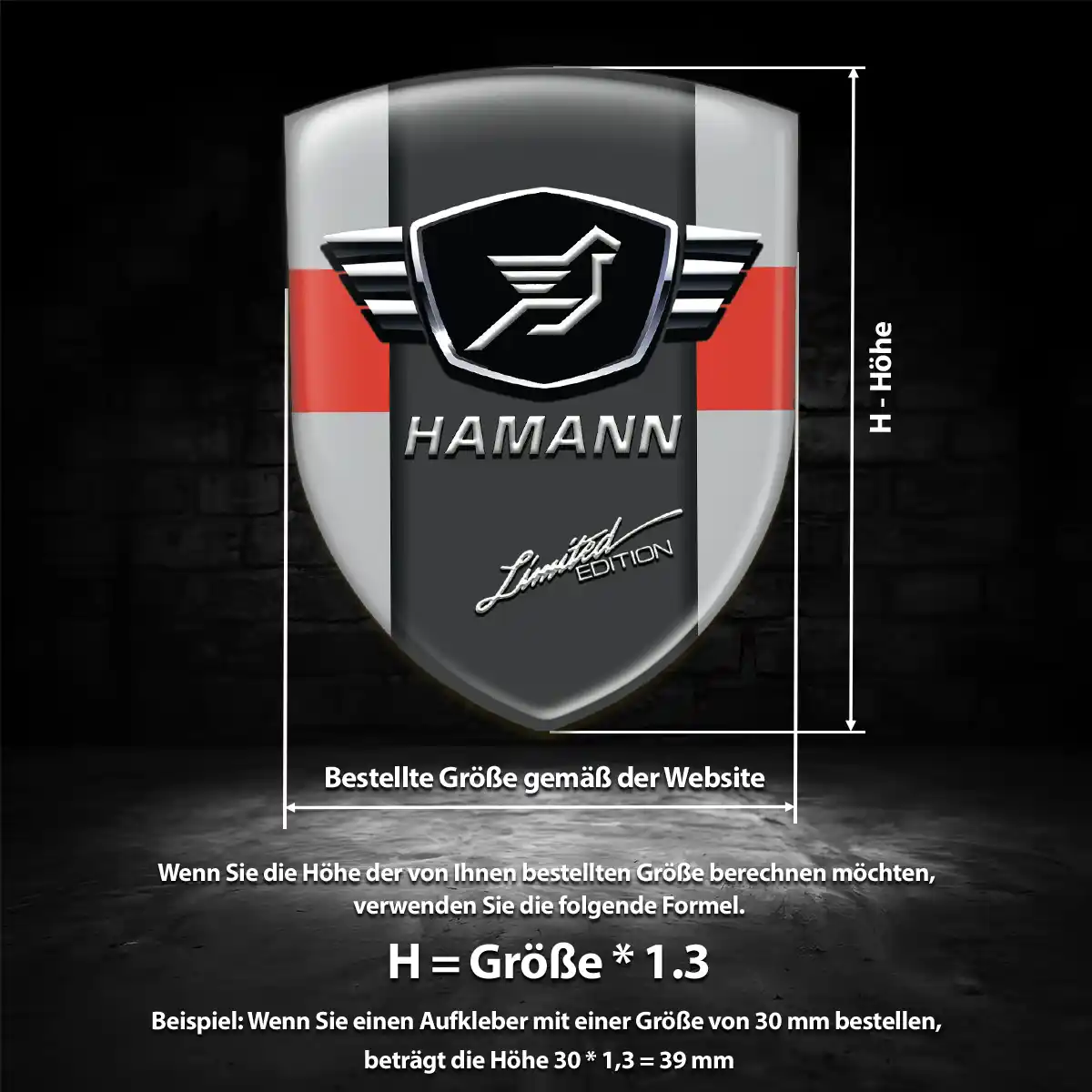 Hamann 3D Gel Aufkleber Emblem Anspruchsvolles Design