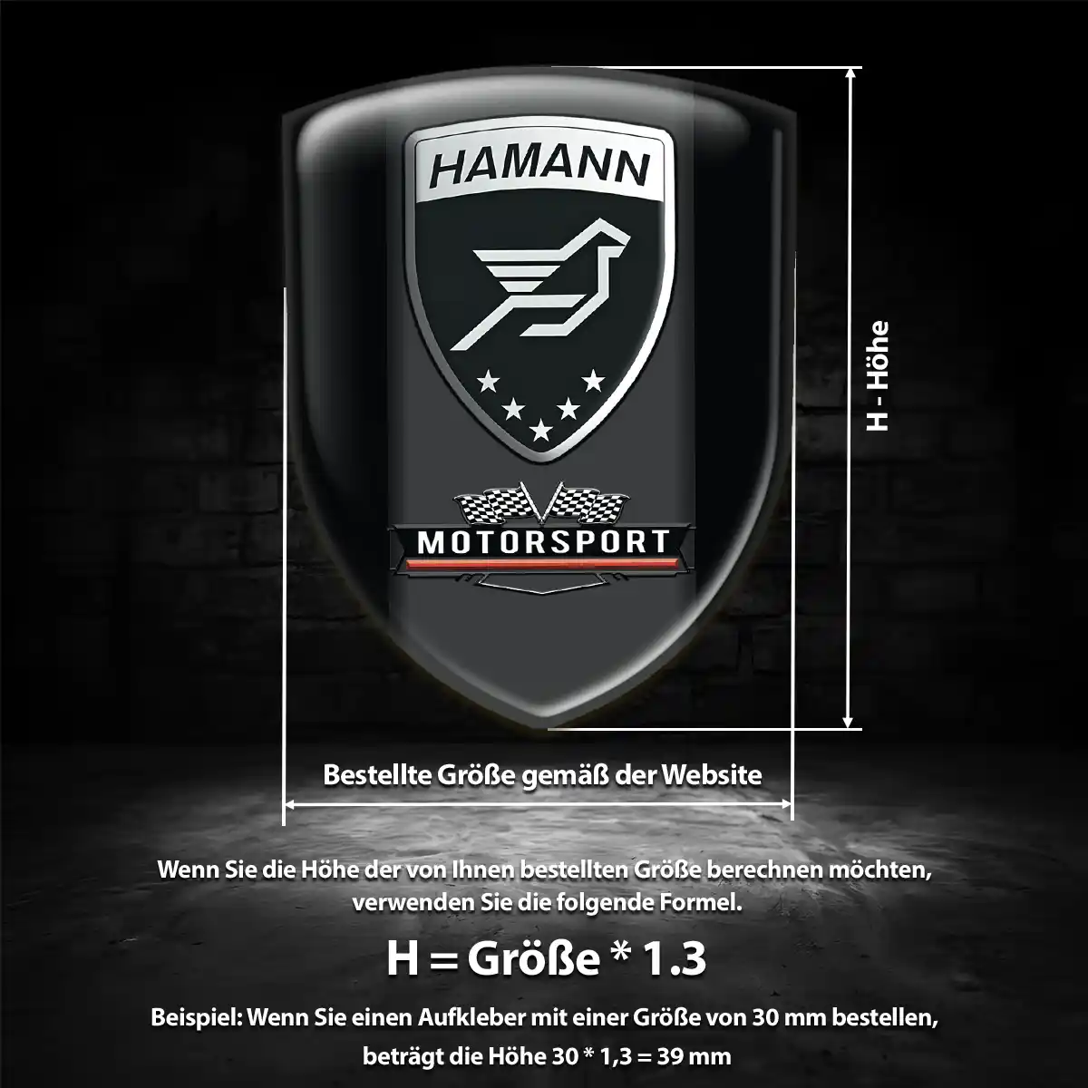 Hamann 3D Gel Aufkleber Emblem Ausdrucksstarkes Design