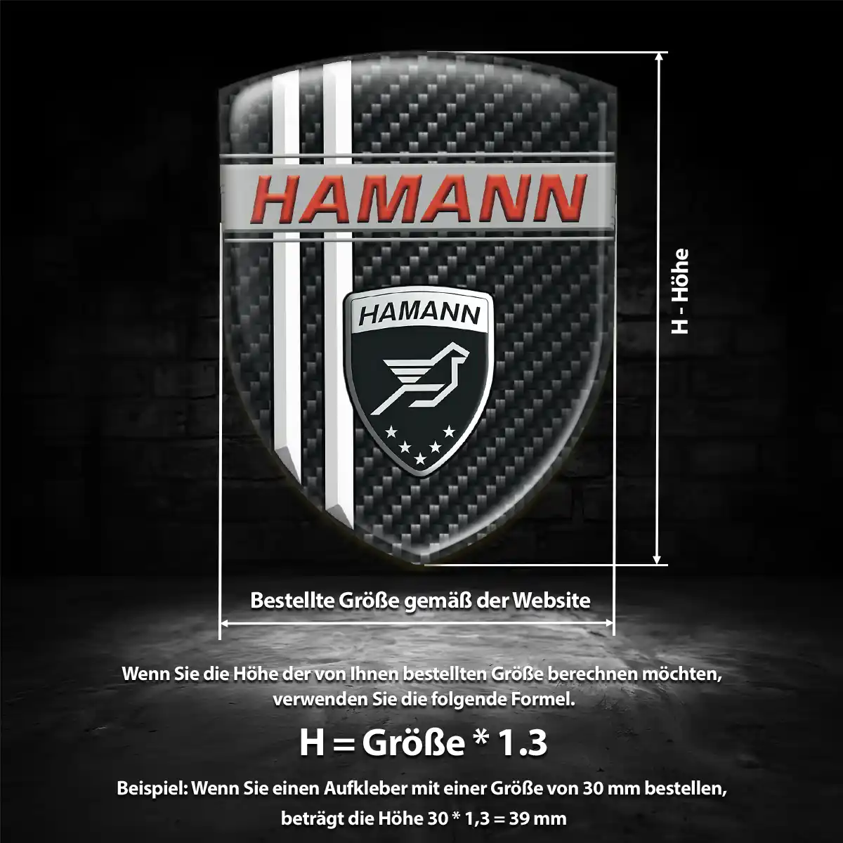Hamann 3D Gel Aufkleber Emblem Auto Edles Design
