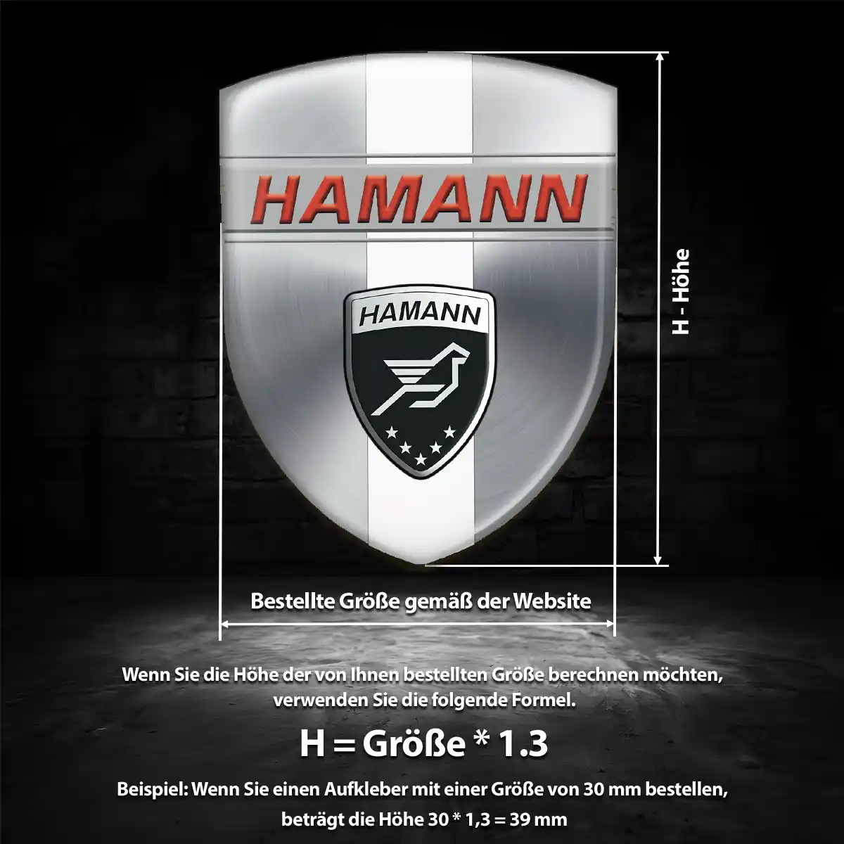 Hamann 3D Gel Aufkleber Emblem Auto Interieurdesign