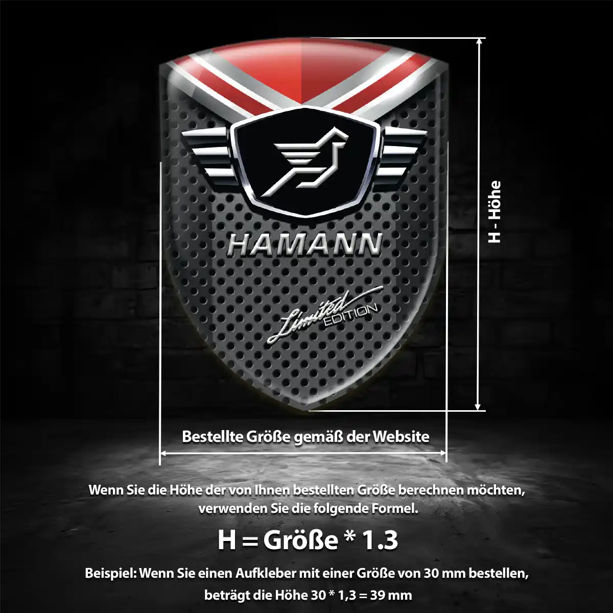 Hamann 3D Gel Aufkleber Emblem Auto Limitierte Auflage