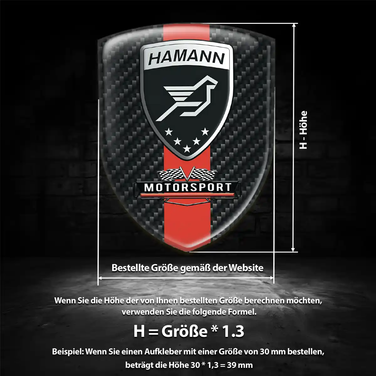 Hamann 3D Gel Aufkleber Emblem Auto Markenedition