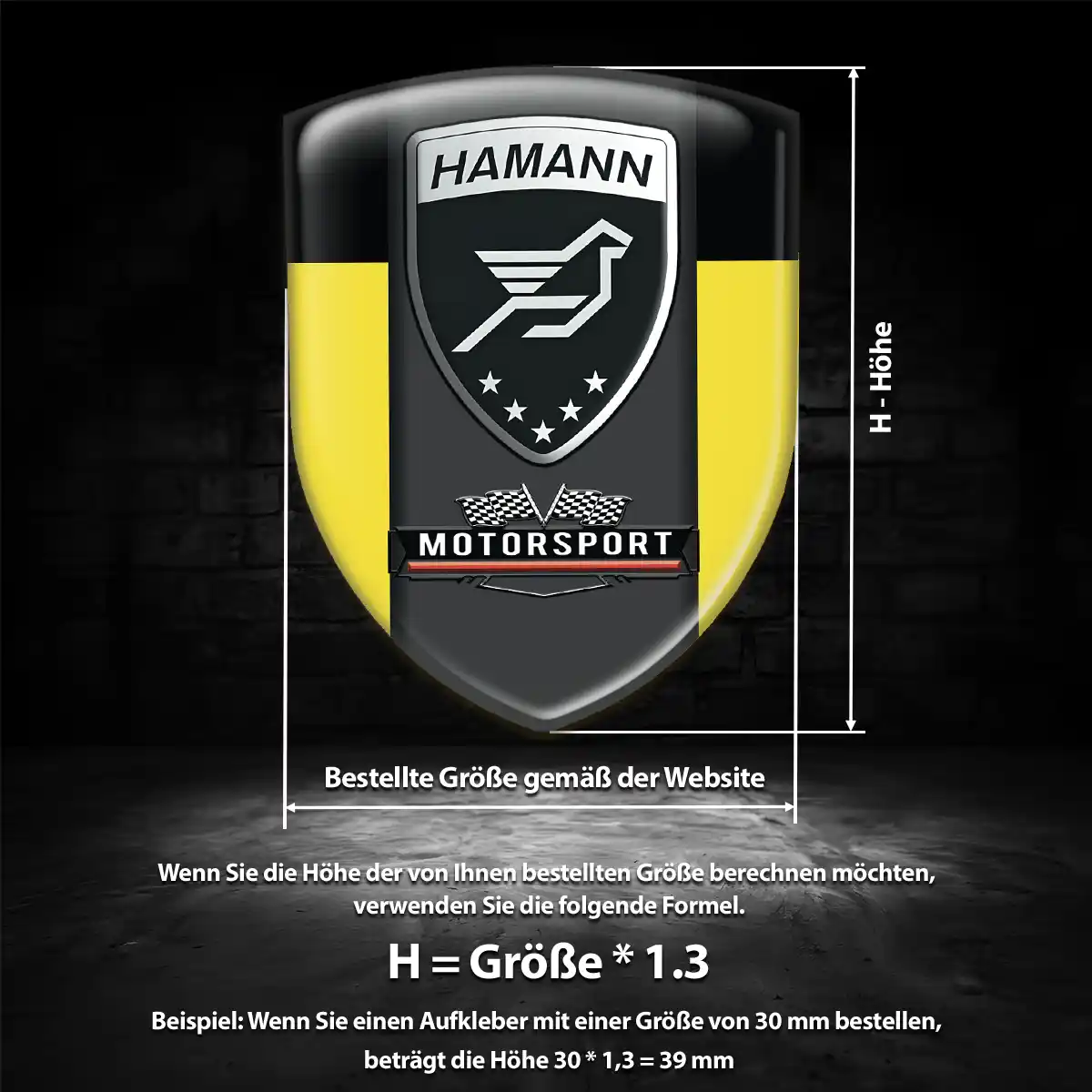 Hamann 3D Gel Aufkleber Emblem Elegantes Design