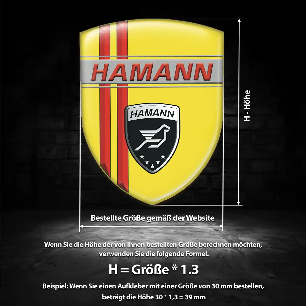 Hamann 3D Gel Aufkleber Emblem Erstklassige Qualität