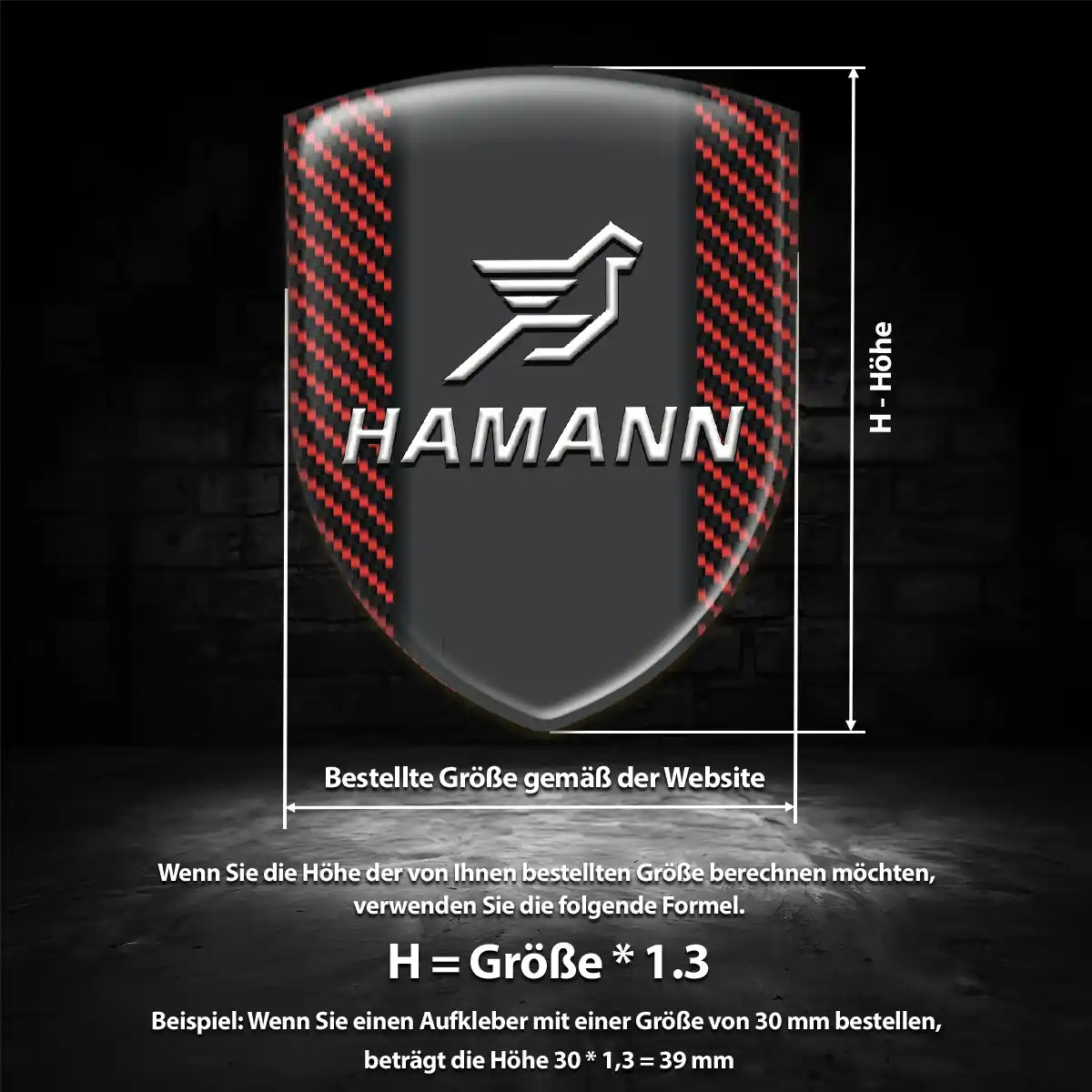 Hamann 3D Gel Aufkleber Emblem Höchste Qualität