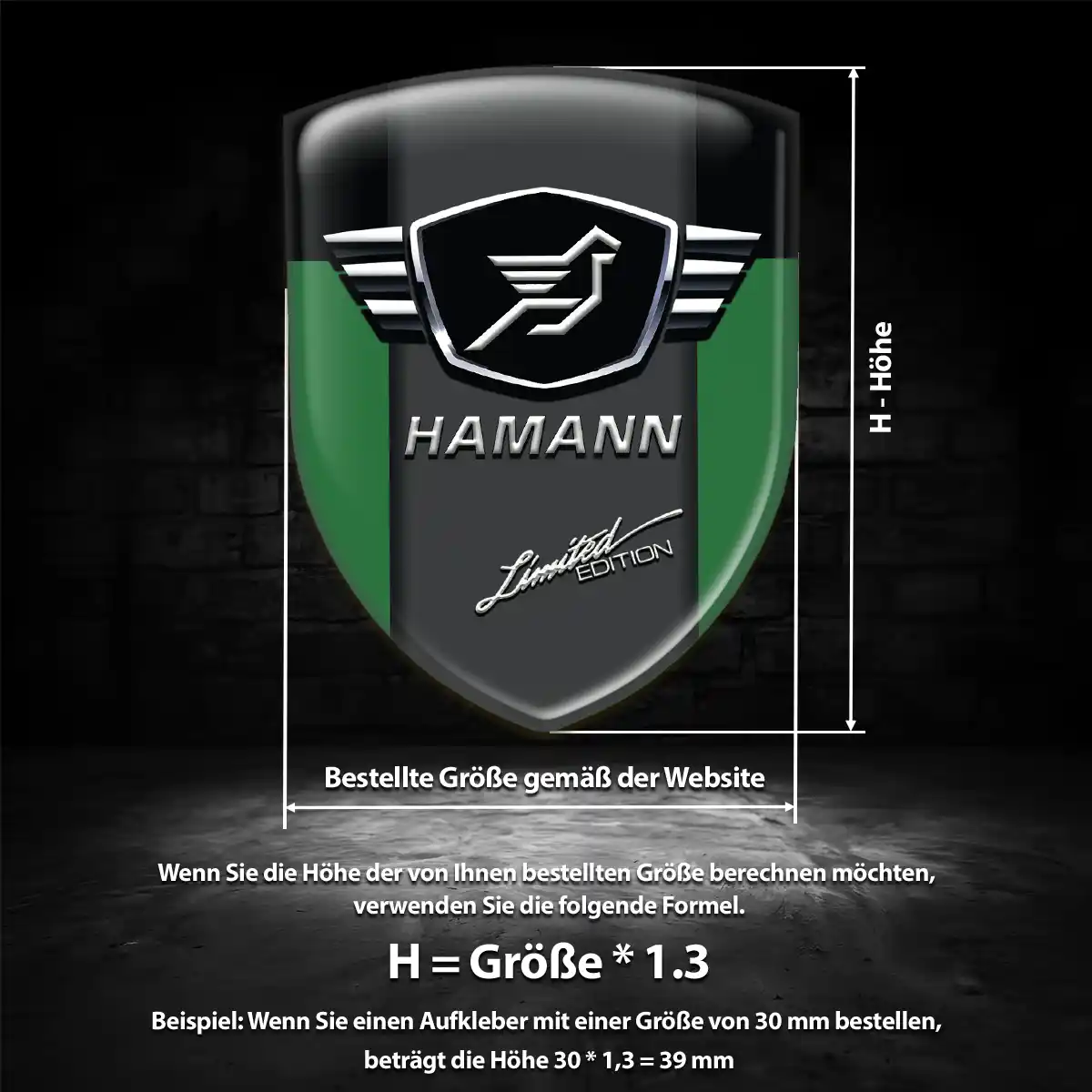 Hamann 3D Gel Aufkleber Emblem Hohe Qualität