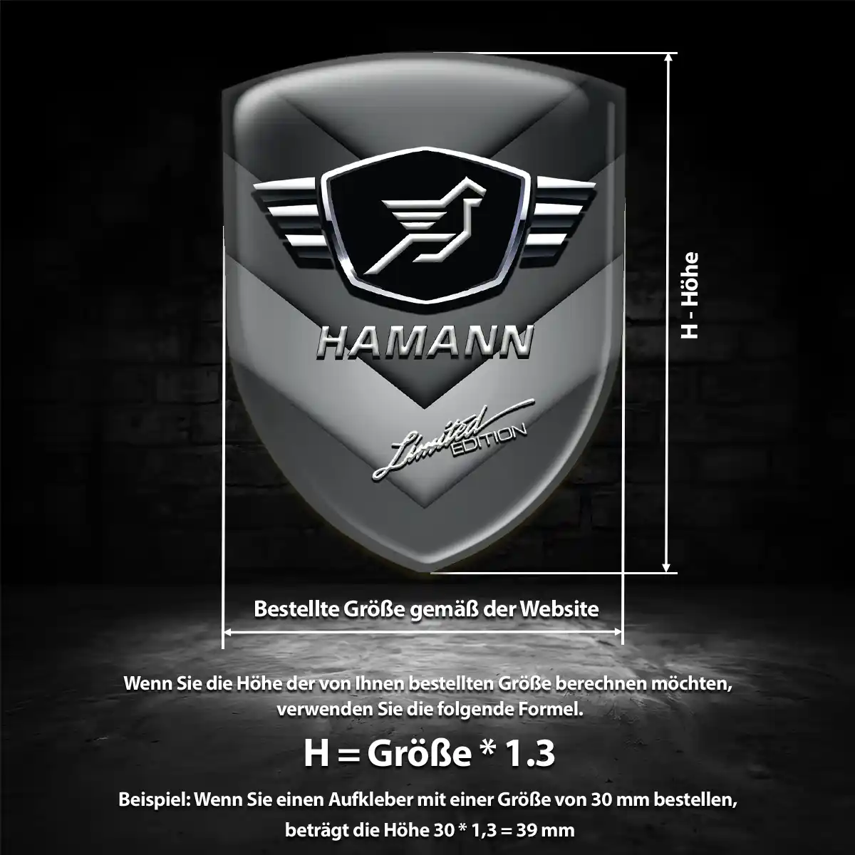 Hamann 3D Gel Aufkleber Emblem Interieurdesign