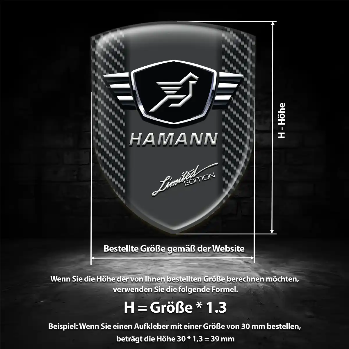 Hamann 3D Gel Aufkleber Emblem Premium-Edition
