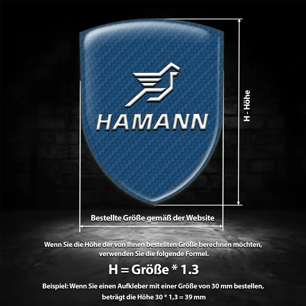 Hamann 3D Gel Aufkleber Emblem Premiumqualität