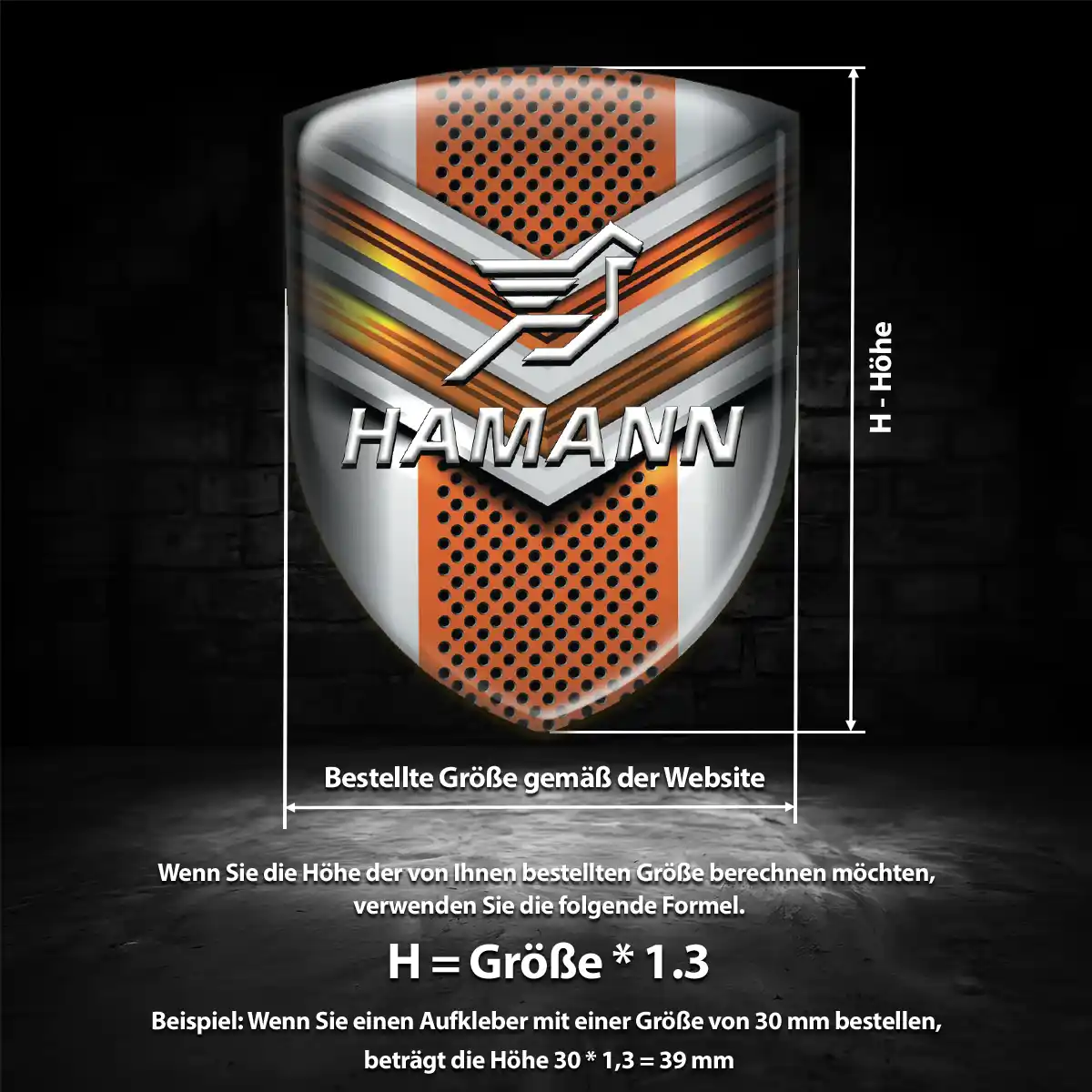 Hamann 3D Gel Aufkleber Emblem Stilvolles Design