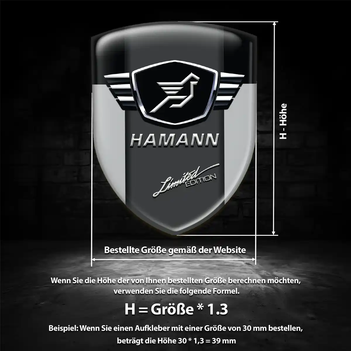 Hamann 3D Gel Aufkleber Emblem Tuningfahrzeug