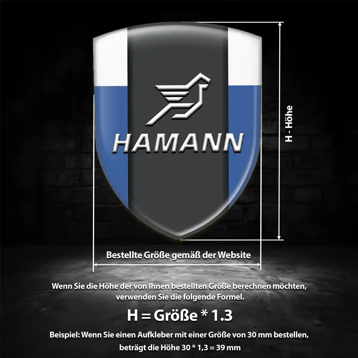 Hamann 3D Gel Aufkleber Embleme Ausdrucksstarkes Design