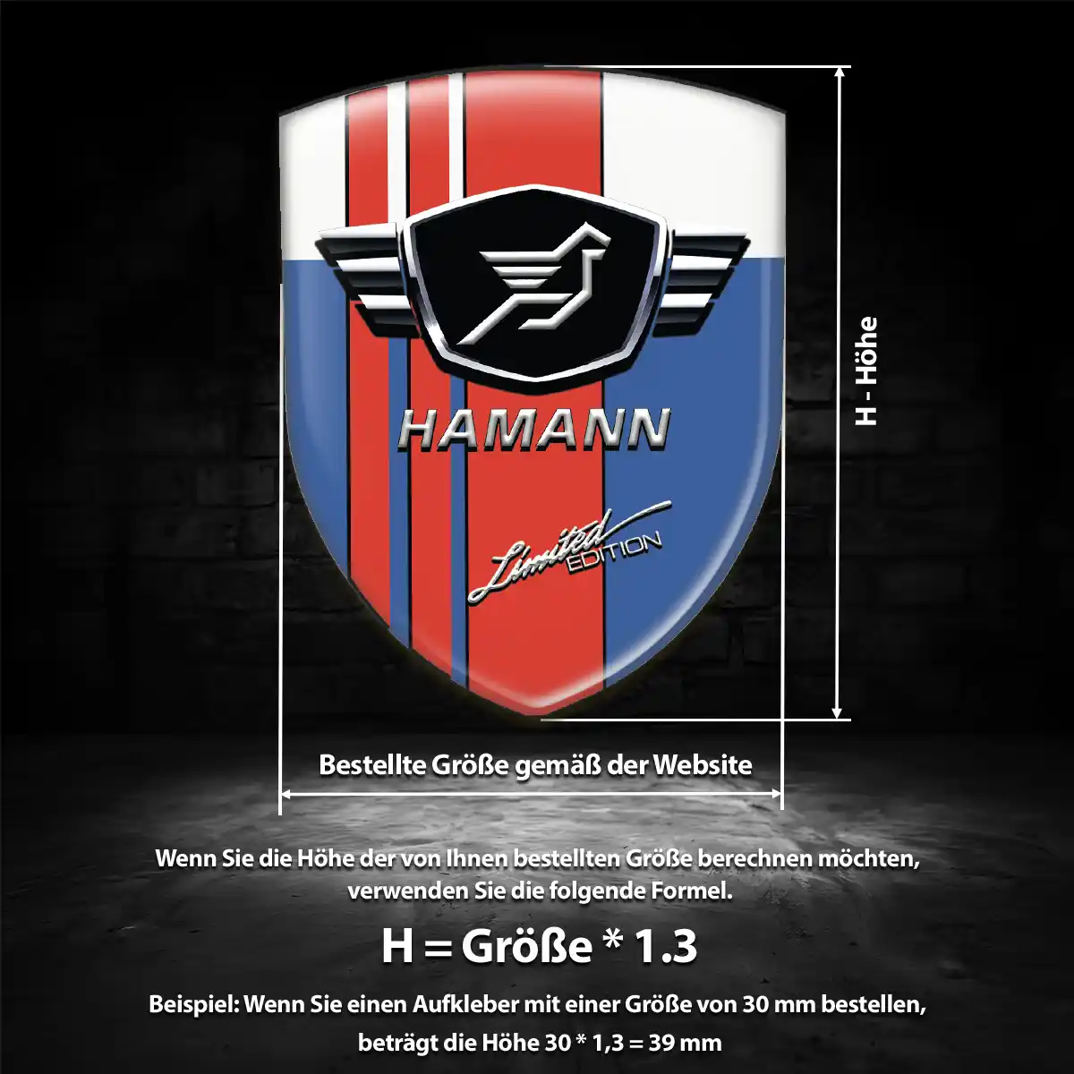 Hamann 3D Gel Aufkleber Embleme Auto Edles Design