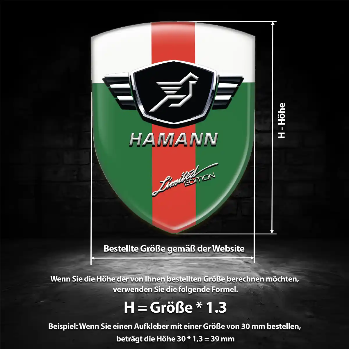 Hamann 3D Gel Aufkleber Embleme Auto Interieurdesign