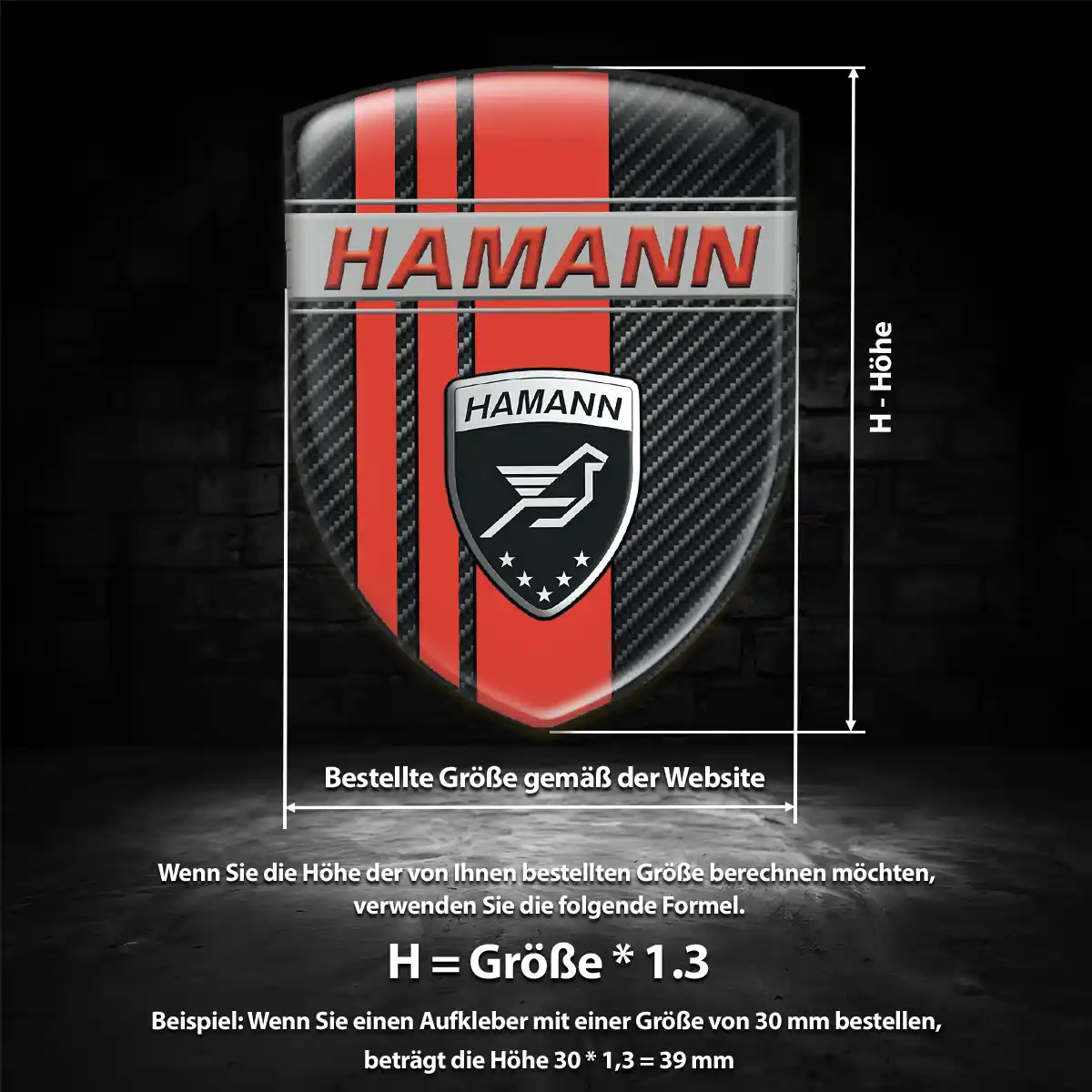 Hamann 3D Gel Aufkleber Embleme Auto Markenedition