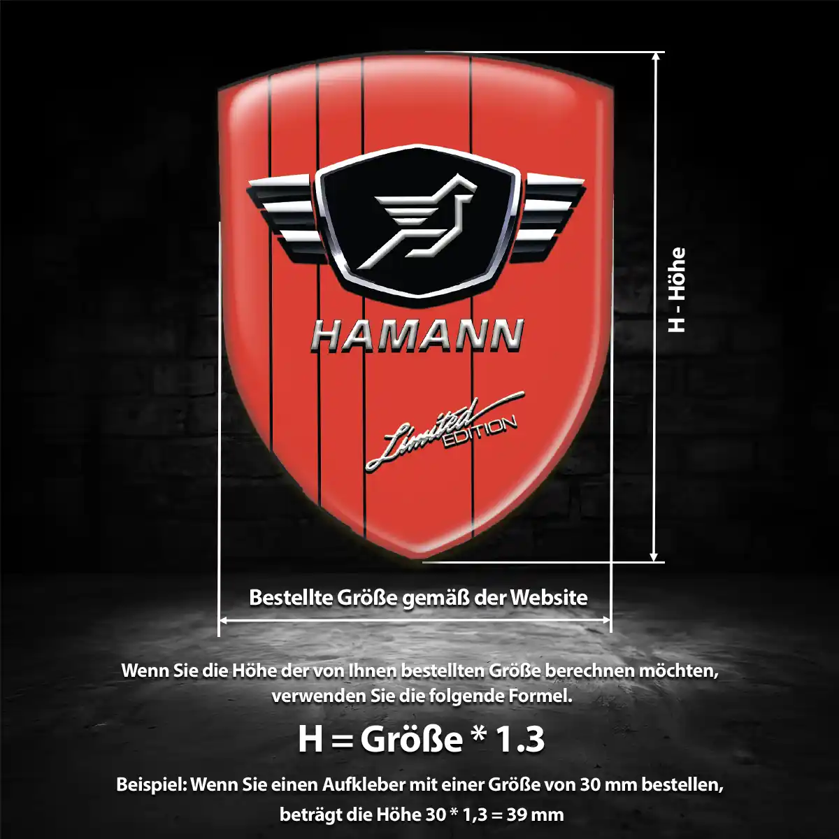 Hamann 3D Gel Aufkleber Embleme Auto Premium-Edition